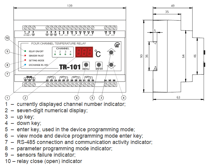 Digital PID Temperature Controller TR-101